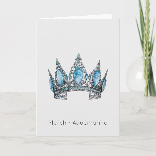 March Birthstone Aquamarine Birthday Card (Front)
