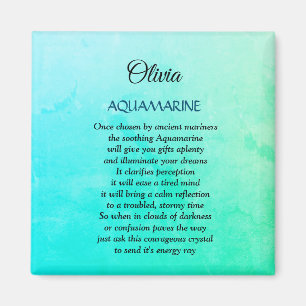 March Birthstone Aquamarine design Magnet