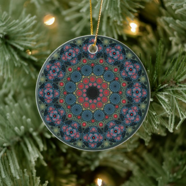 March Birthstone Bloodstone Mandala Ornament (Tree)