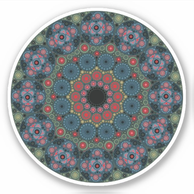 March Birthstone Bloodstone Mandala Sticker (Front)