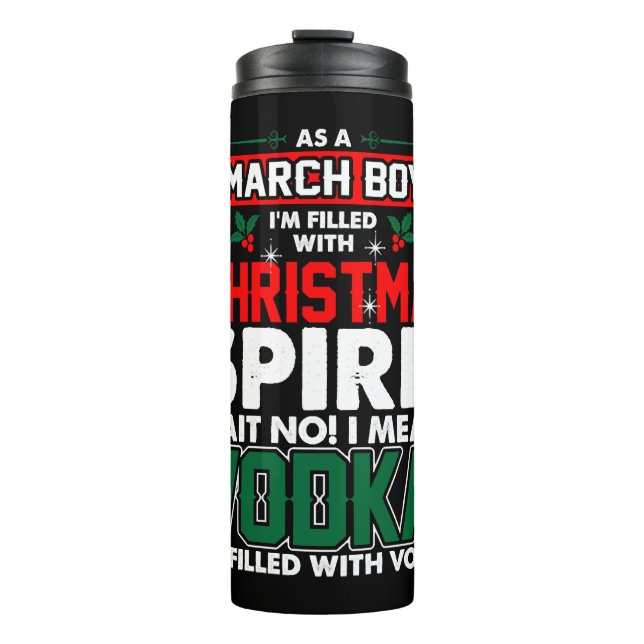 March Boy Christmas Spirit Thermal Tumbler (Front)