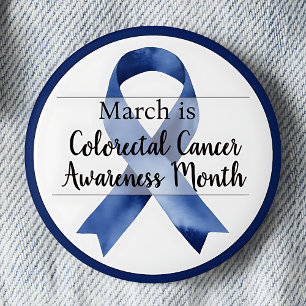March Colourectal Cancer Awareness Month 6 Cm Round Badge