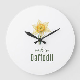 March Daffodil  Birth Flower Bodysuit Watercolor Large Clock
