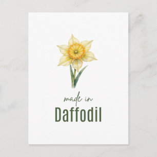 March Daffodil Birth Flower Wall Art Watercolor Postcard