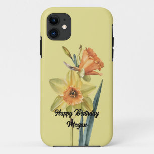 March Daffodil Birth Flower with Custom Name iPhone 11 Case