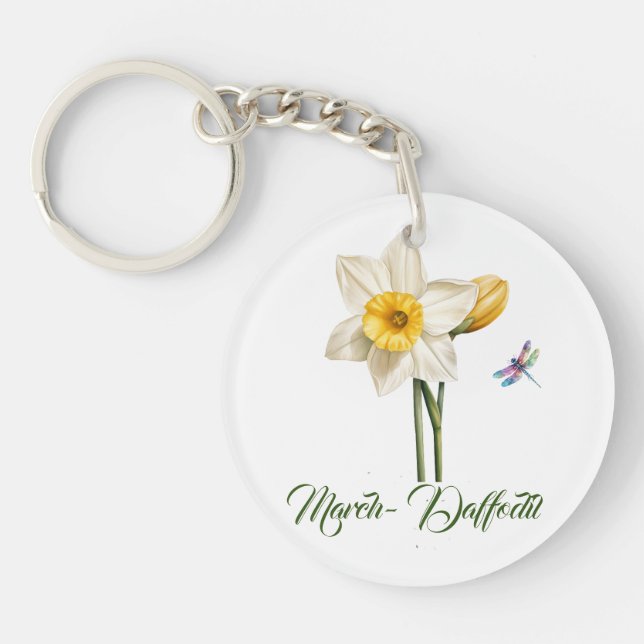 March-Daffodil Key Ring (Front)