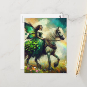 March Fairy riding her Horse Postcard