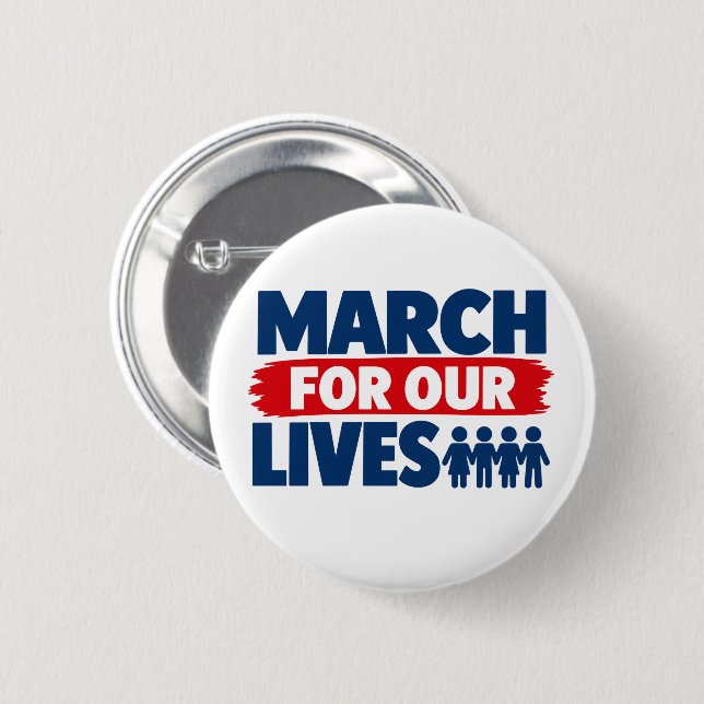 March for our lives patch 6 cm round badge (Front & Back)
