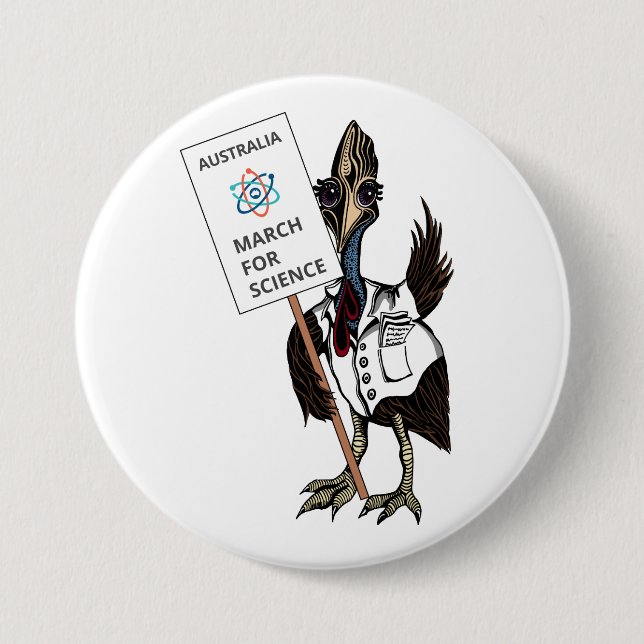 March for Science Australia - Cassowary - 7.5 Cm Round Badge (Front)