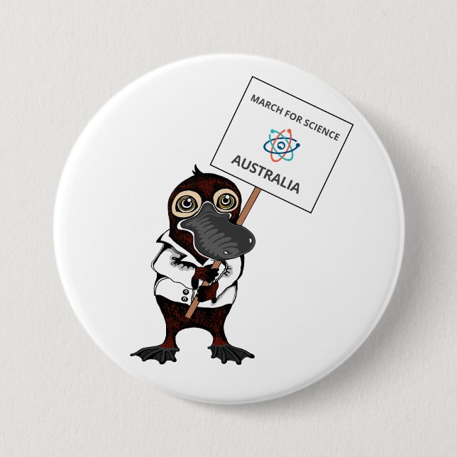 March for Science Australia - Platypus - 7.5 Cm Round Badge (Front)