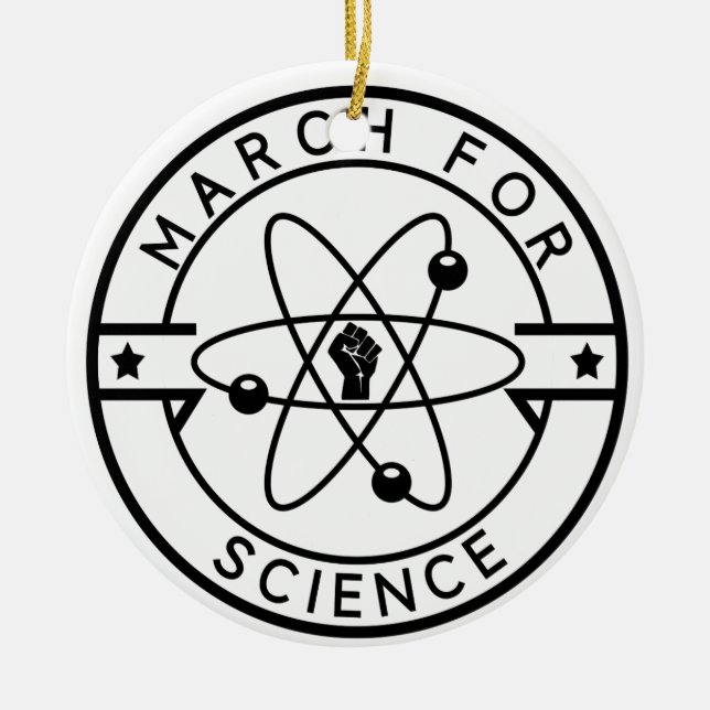march_for science ceramic tree decoration (Front)