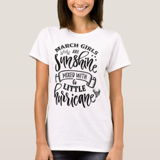 March Girls Are Sunshine Mixed Little Hurricane T-Shirt