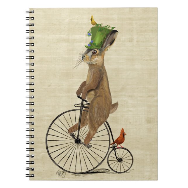 March Hare on Penny Farthing 3 Notebook (Front)