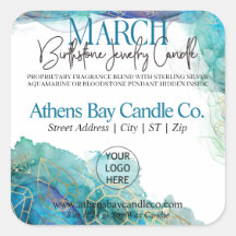 March Hidden Jewellery Candle Product Label