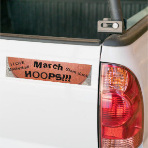 March HOOPS Love Basketball Bumper Sticker