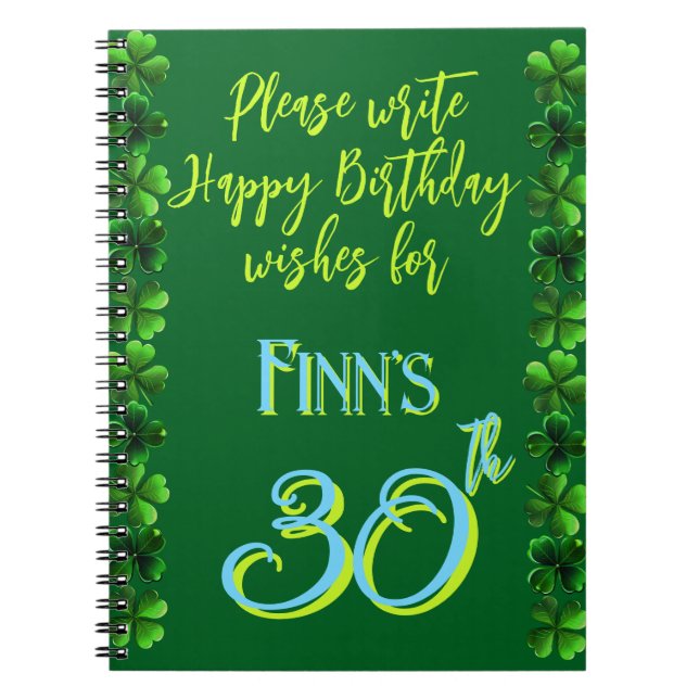 March Irish Birthday Wishes Guest Book (Front)