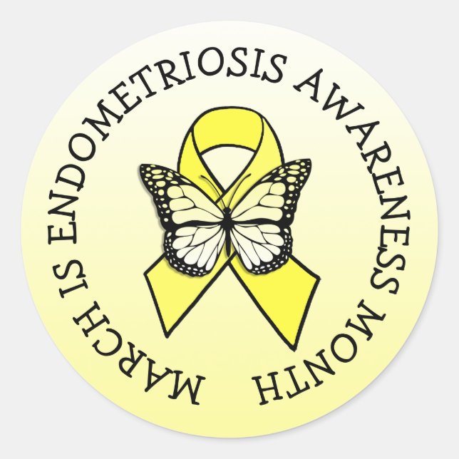 March is Endometriosis Awareness Month Classic Round Sticker (Front)