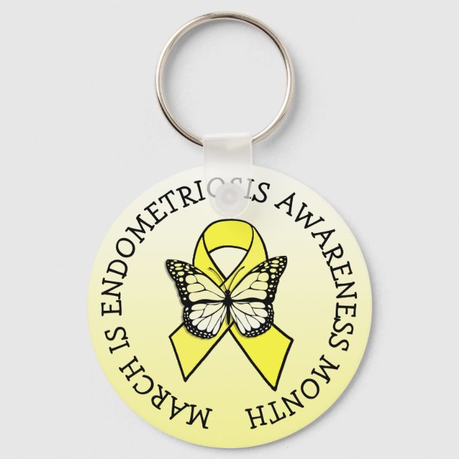 March is Endometriosis Awareness Month Key Ring (Front)