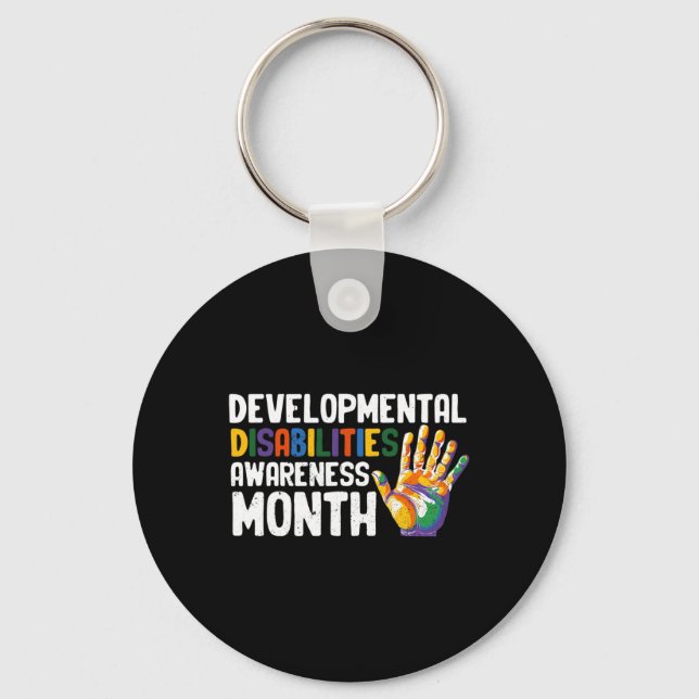 March Is National Developmental Disabilities Aware Key Ring (Front)