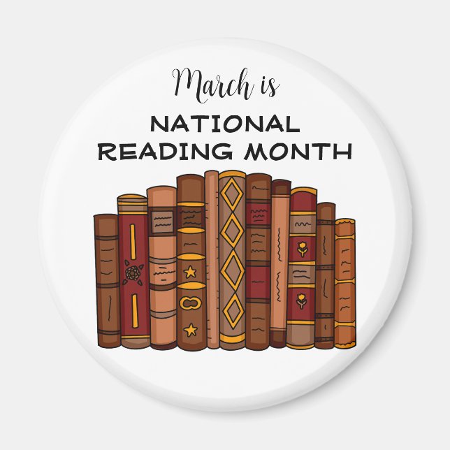 March is National Reading Month  Magnet (Front)