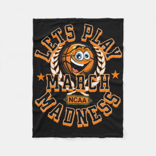 March Madness Lets Play Basketball Ncaa  Fleece Blanket