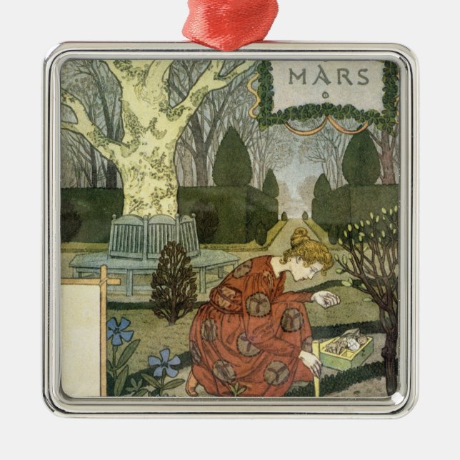 March Metal Tree Decoration (Front)