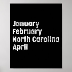March North Carolina Team Bysketbyll Poster