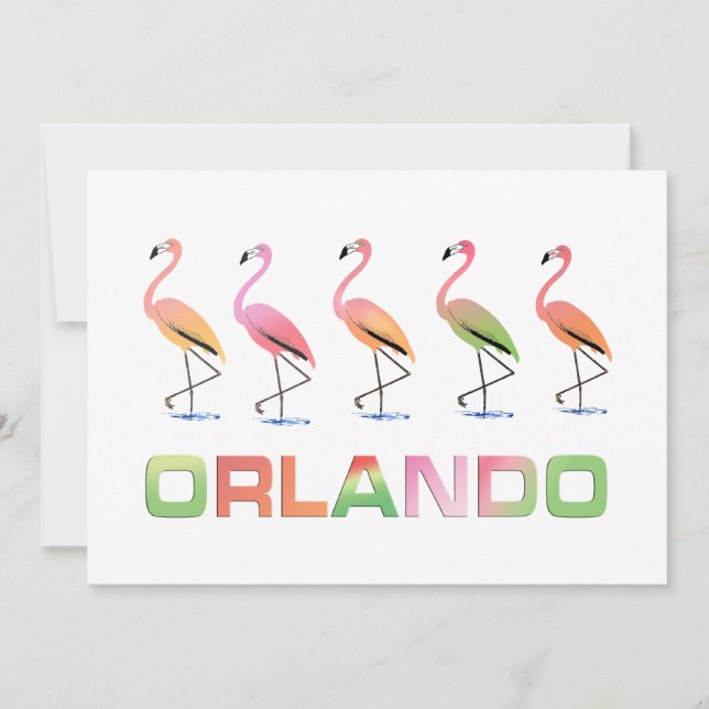 March of the Tropical Flamingos ORLANDO Invitation (Front)