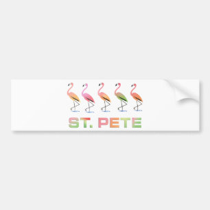 March of Tropical Flamingos - St Pete Bumper Sticker