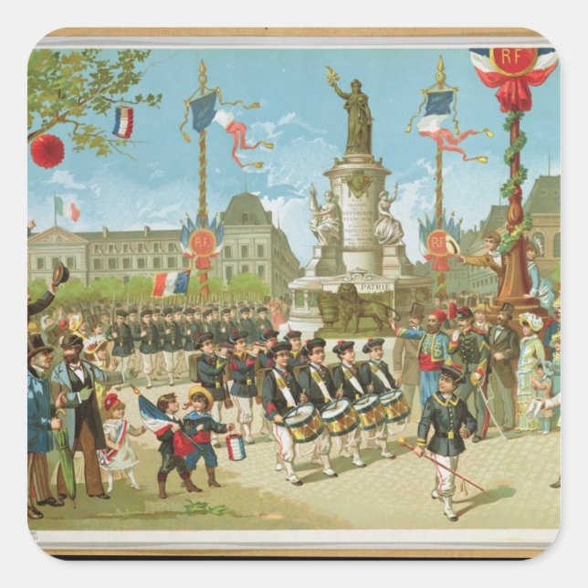 March-Past in the Place de la Republique Square Sticker (Front)