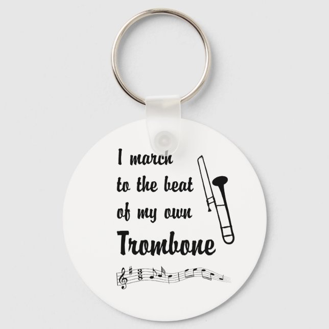 March to the Beat: Trombone Key Ring (Front)