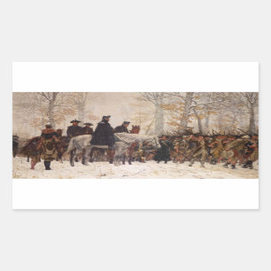 March to Valley Forge - William Trego  (1883) Rectangular Sticker