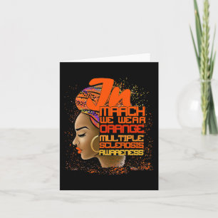 March We Wear Orange Multiple Sclerosis Afro Black Card
