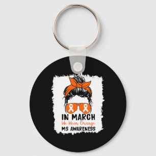 March We Wear Orange Multiple Sclerosis Cute Messy Key Ring