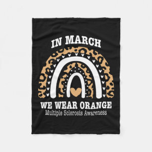 March We Wear Orange Ribbon Ms Warrior Multiple Sc Fleece Blanket