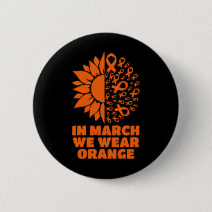 March We Wear Sunflower Multiple Sclerosis Awarene 6 Cm Round Badge