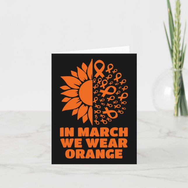 March We Wear Sunflower Multiple Sclerosis Awarene Card (Front)
