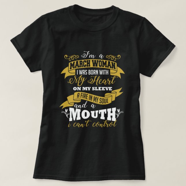 March Woman Birthday T-shirt (Design Front)
