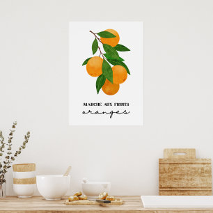 Marche aux fruits oranges  poster