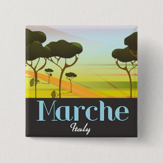 Marche Italy travel poster 15 Cm Square Badge