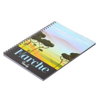 Marche Italy travel poster Notebook