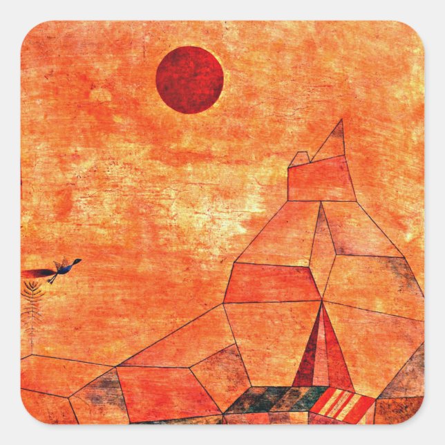 Marchen, colourful painting by Paul Klee Square Sticker (Front)