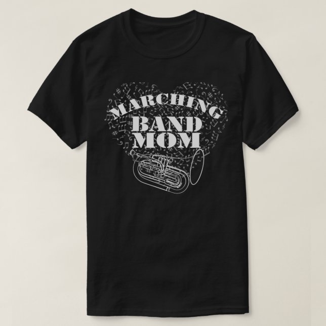 Marching Band Band Mum Euphonium Baritone T-Shirt (Design Front)