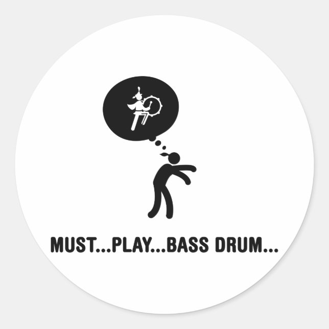 Marching Band - Bass Drum Classic Round Sticker (Front)