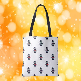 Marching Band Cat Drummer Navy Blue Red Tote Bag