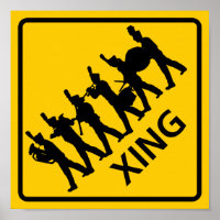 Marching Band Crossing Highway Sign