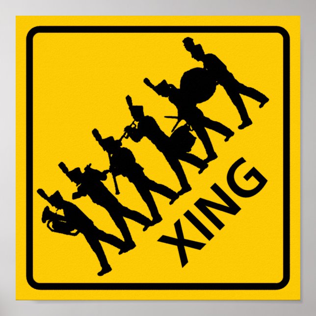 Marching Band Crossing Highway Sign (Front)