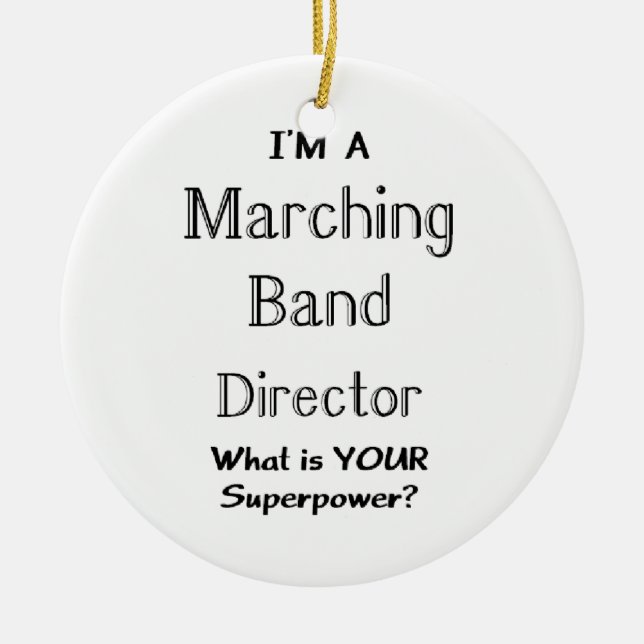 Marching band director ceramic tree decoration (Front)