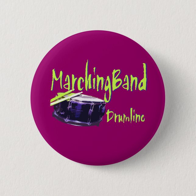 Marching Band Drumline 6 Cm Round Badge (Front)