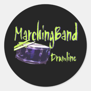 Marching Band Drumline Classic Round Sticker